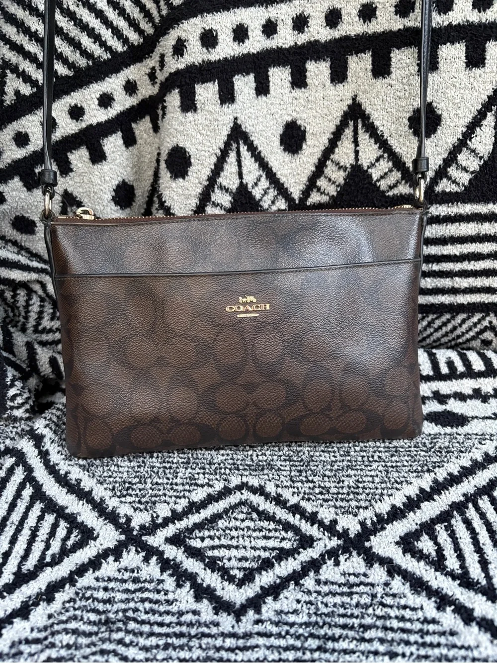 Coach Brown Signature PVC Crossbody Bag
